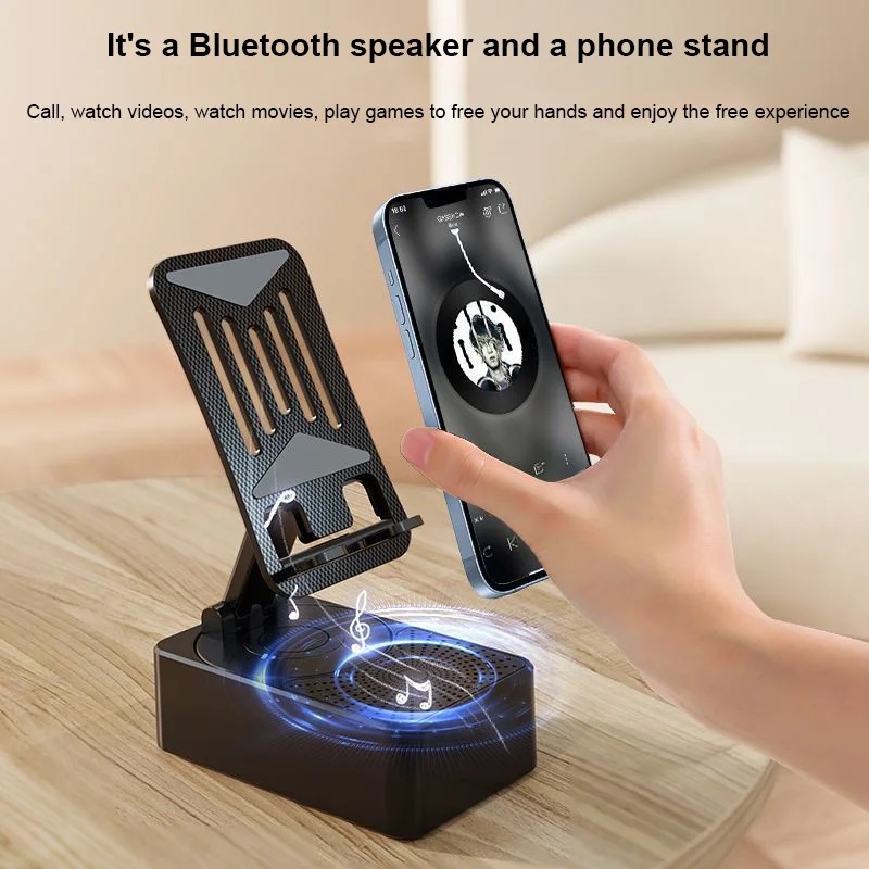 3-in-1 Mobile Stand with Bluetooth Speaker & Power Bank
